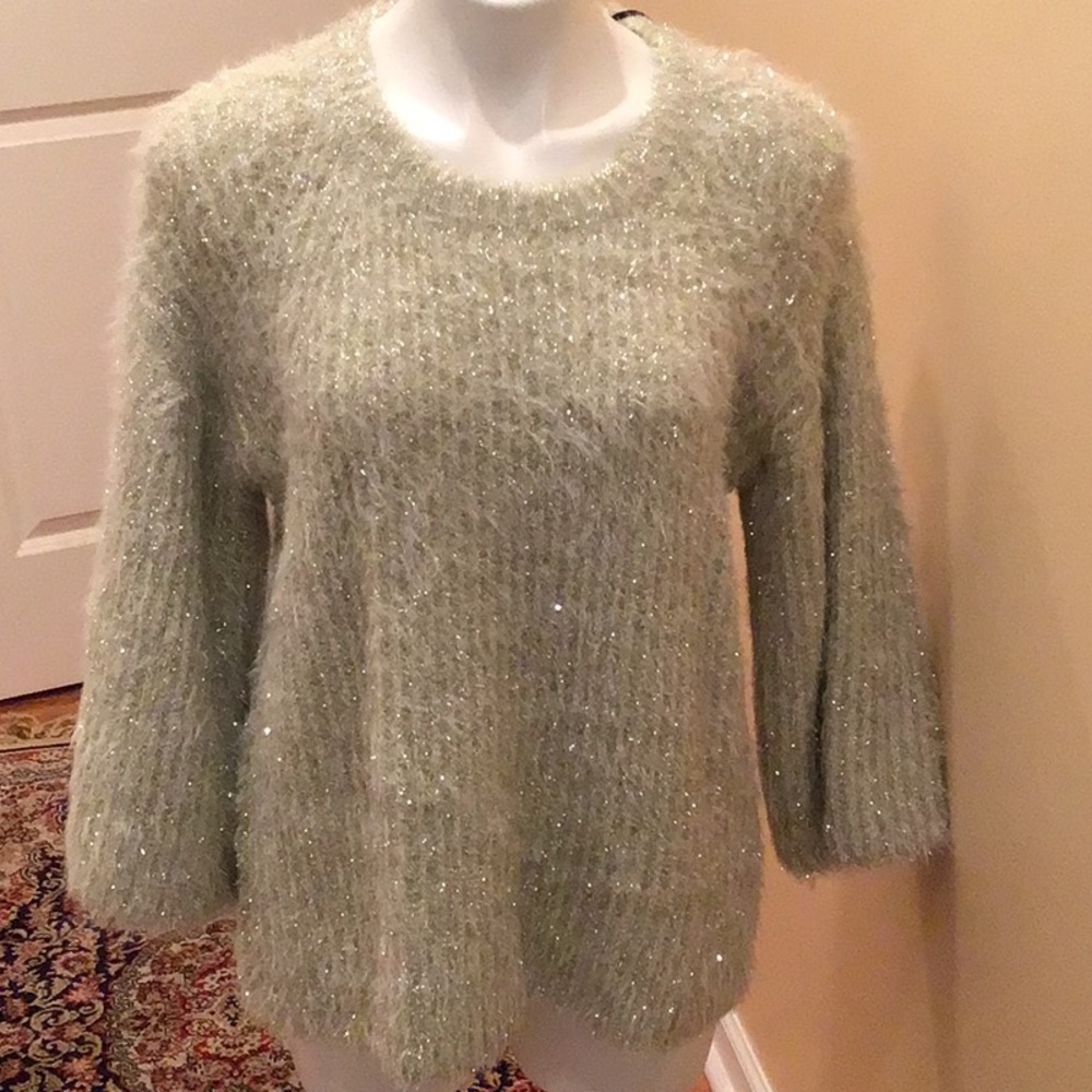 Metallic long 3/4 sleeves top